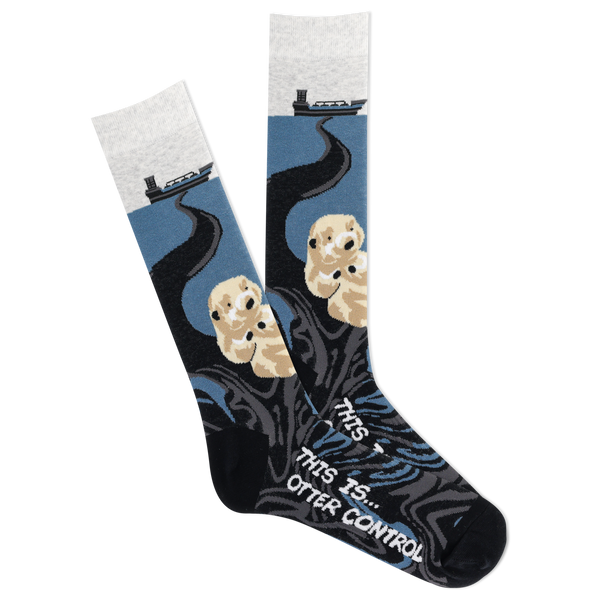 K. Bell Men's This Is Otter Control Crew Sock flat lay photo