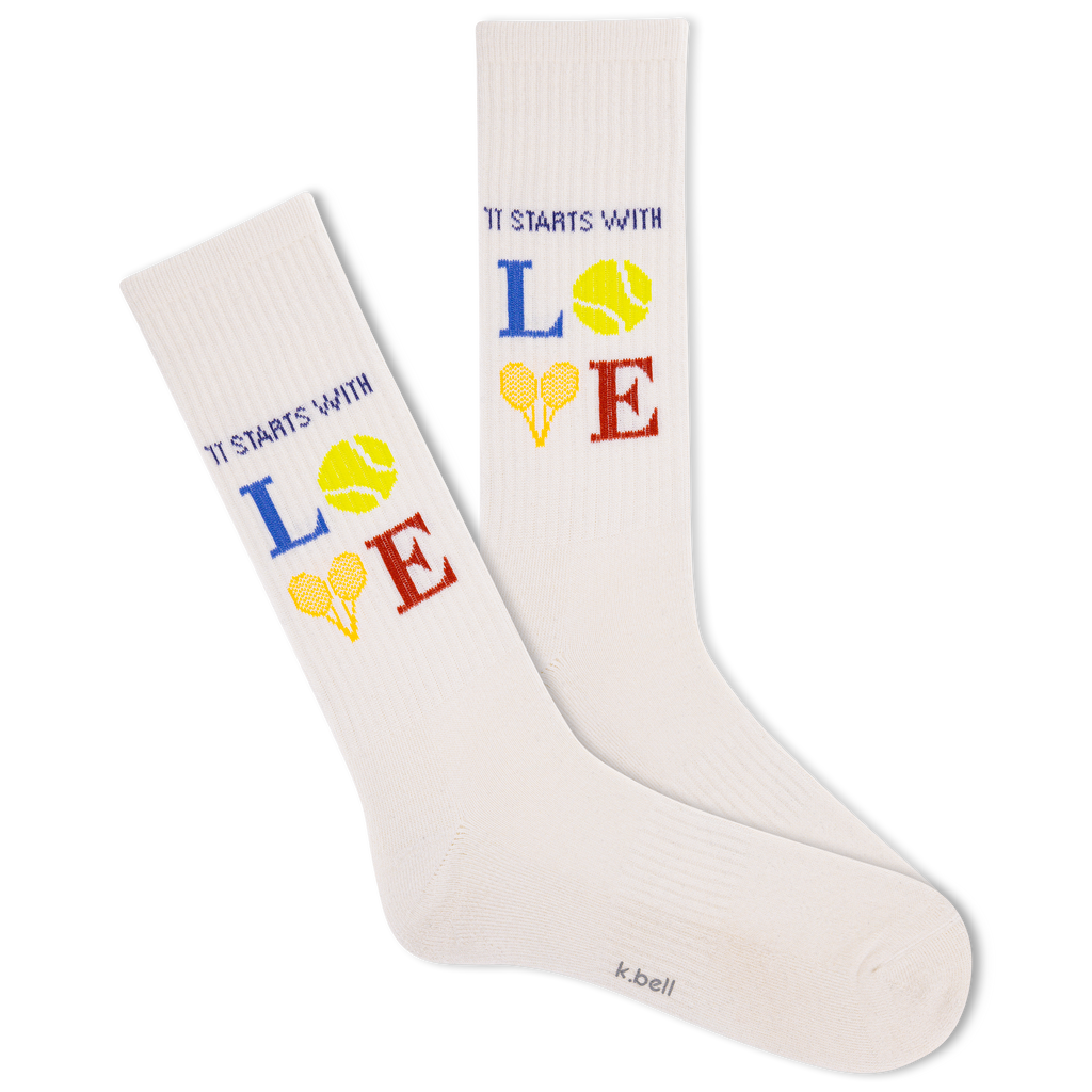 K.Bell Men's Starts With Love Active Crew Sock