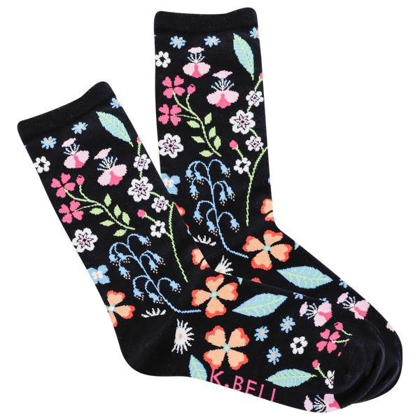 K.Bell Women's Floral Crew Sock