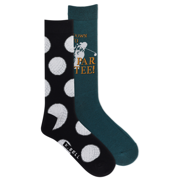 K.Bell Men's Down to Par Tee Crew Sock 2 Pair Pack Gift Box