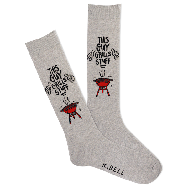 K.Bell Men's This Guy Grills Stuff Crew Sock