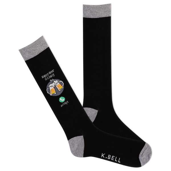 K.Bell Men's Happy Hour is Calling Crew Sock