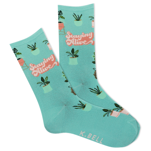 K.Bell Women's Staying Alive Crew Socks