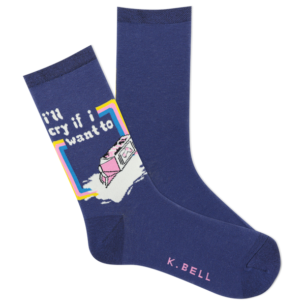 K.Bell Women's I'll Cry If I Want To Crew Sock