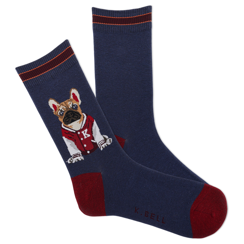 K.Bell Women's French Bulldog Captain Crew Sock
