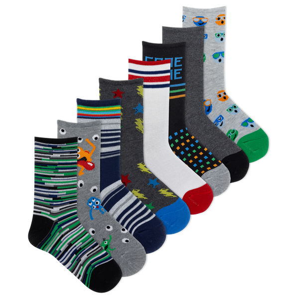 K.Bell Kid's Fun Times Crew Sock 8 Pack