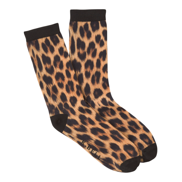 K.Bell Women's Leopard 360 Print Crew Socks