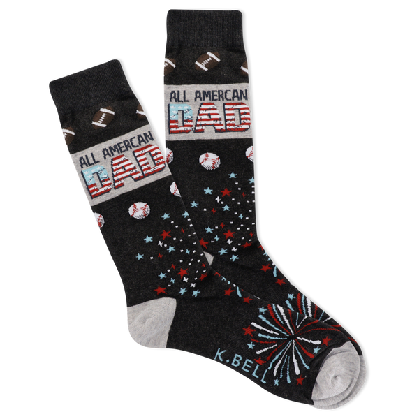 K.Bell Men's All American Dad Crew Sock