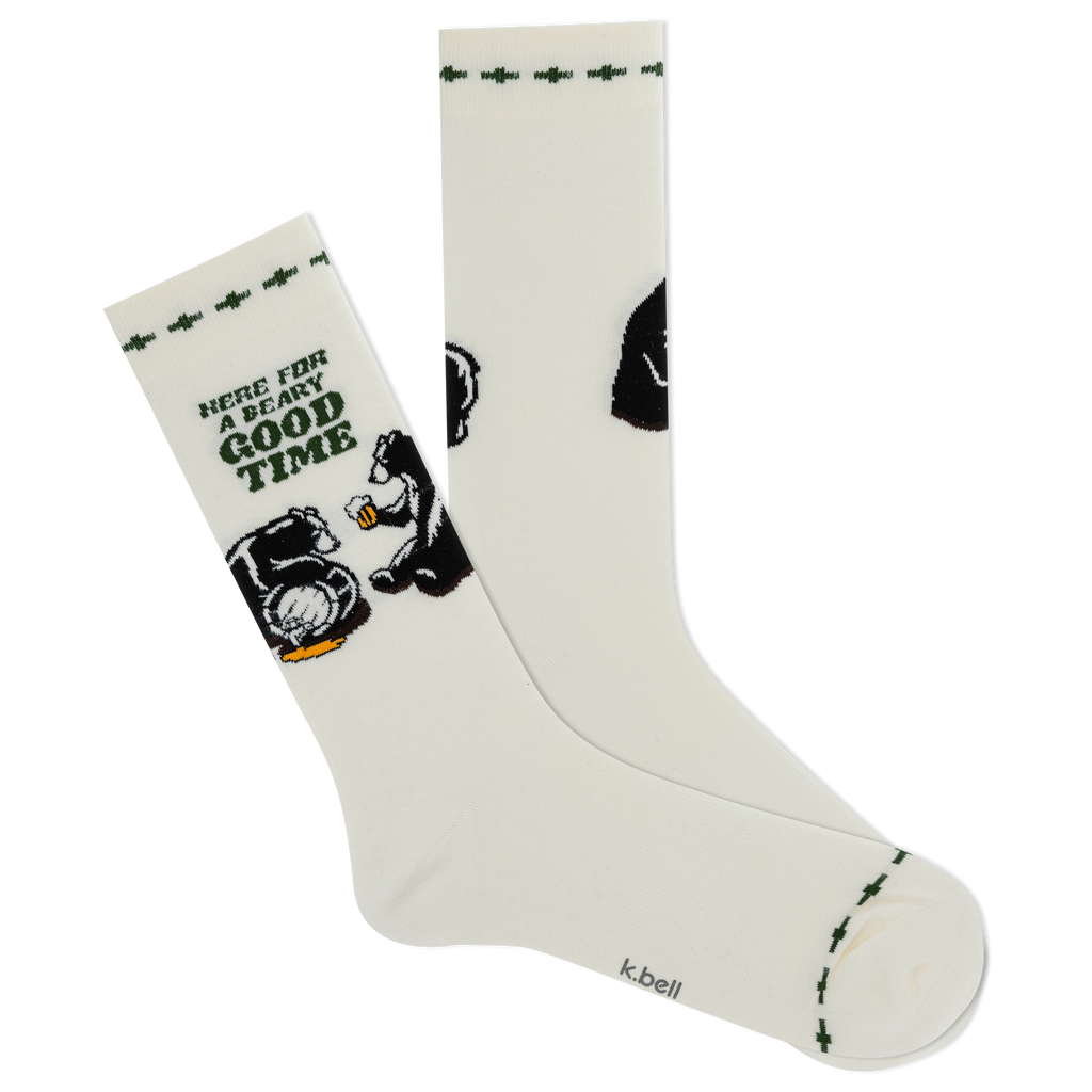 K.Bell Men's Beary Good Time Crew Sock