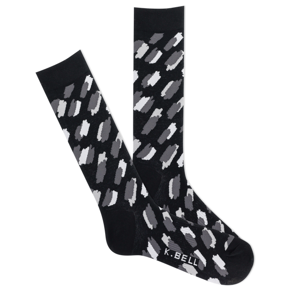 K. Bell Men's Abstract Leopard Crew Sock flat lay photo